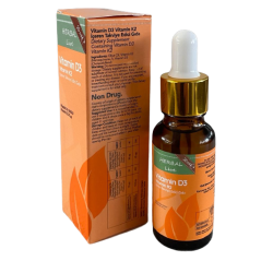  HerbalLive D3 + K2 Içeren Takviye Edici Vitamin 20 ml Damlalıklı Cam şişe